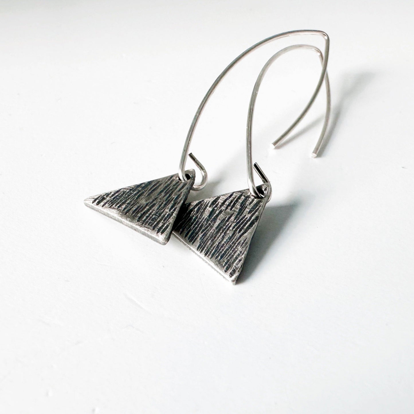 Triangle Sterling Silver Dangle Earrings