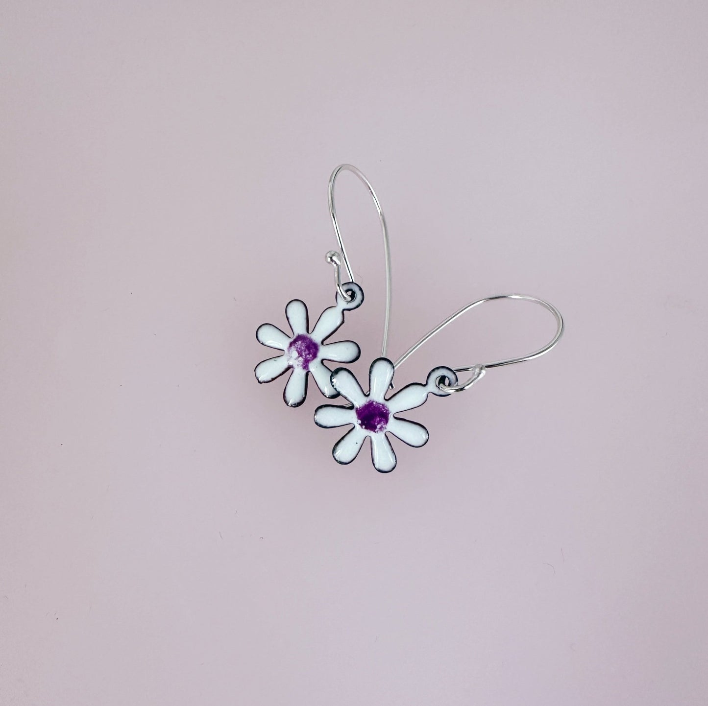 Raspberry Pink Enamel Daisy Earrings: Blooms Collection - MaisyPlum