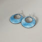 Blue Circle Statement Earrings - Copper and Blue Enamel Drop Earrings - MaisyPlum