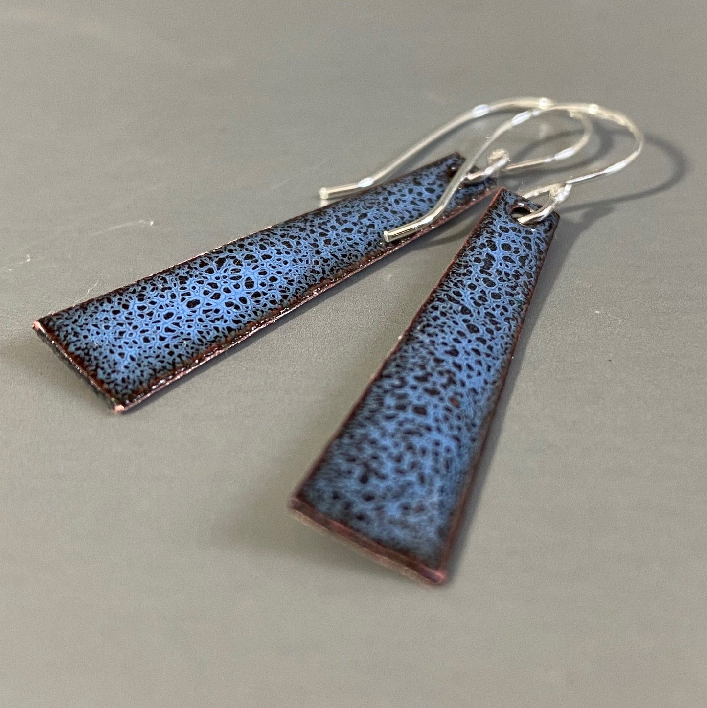 Blue Trapezoid Enamel Earrings - MaisyPlum