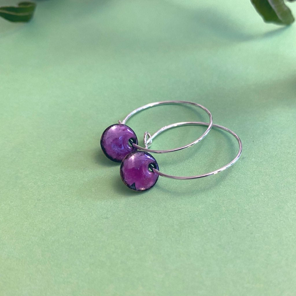 Delicate Sterling Silver and Enamel Drop Earrings - MaisyPlum