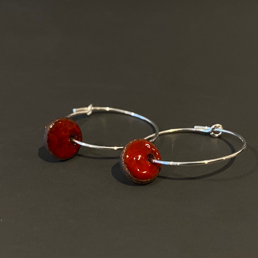 Delicate Sterling Silver and Enamel Drop Earrings - MaisyPlum