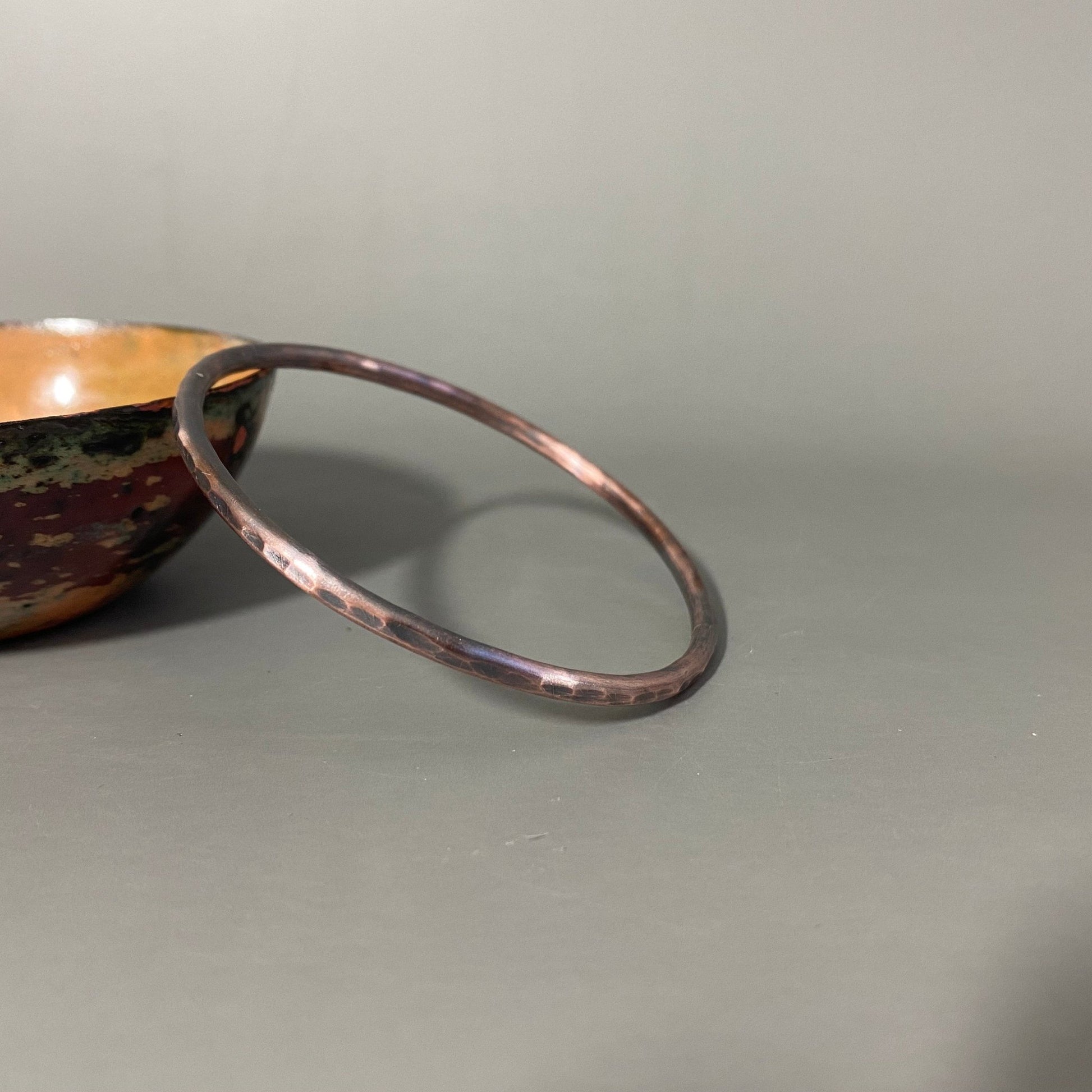 Hand Forged Copper Bangle, Hammered Bangle, Unisex Bracelet - MaisyPlum