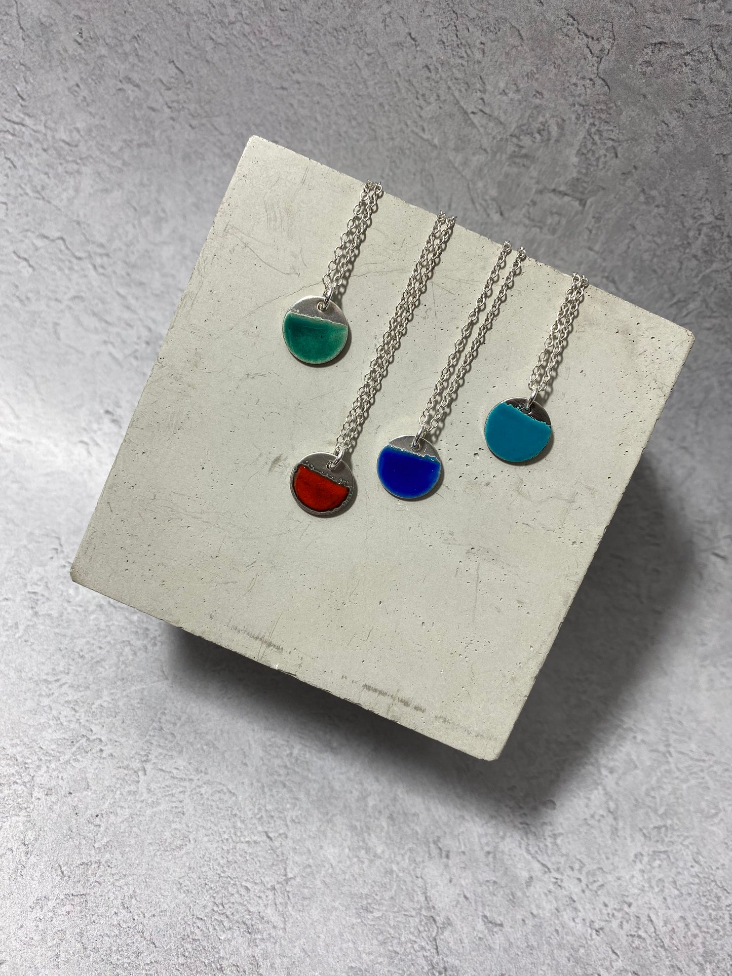 Two Tone Silver Disc Necklace