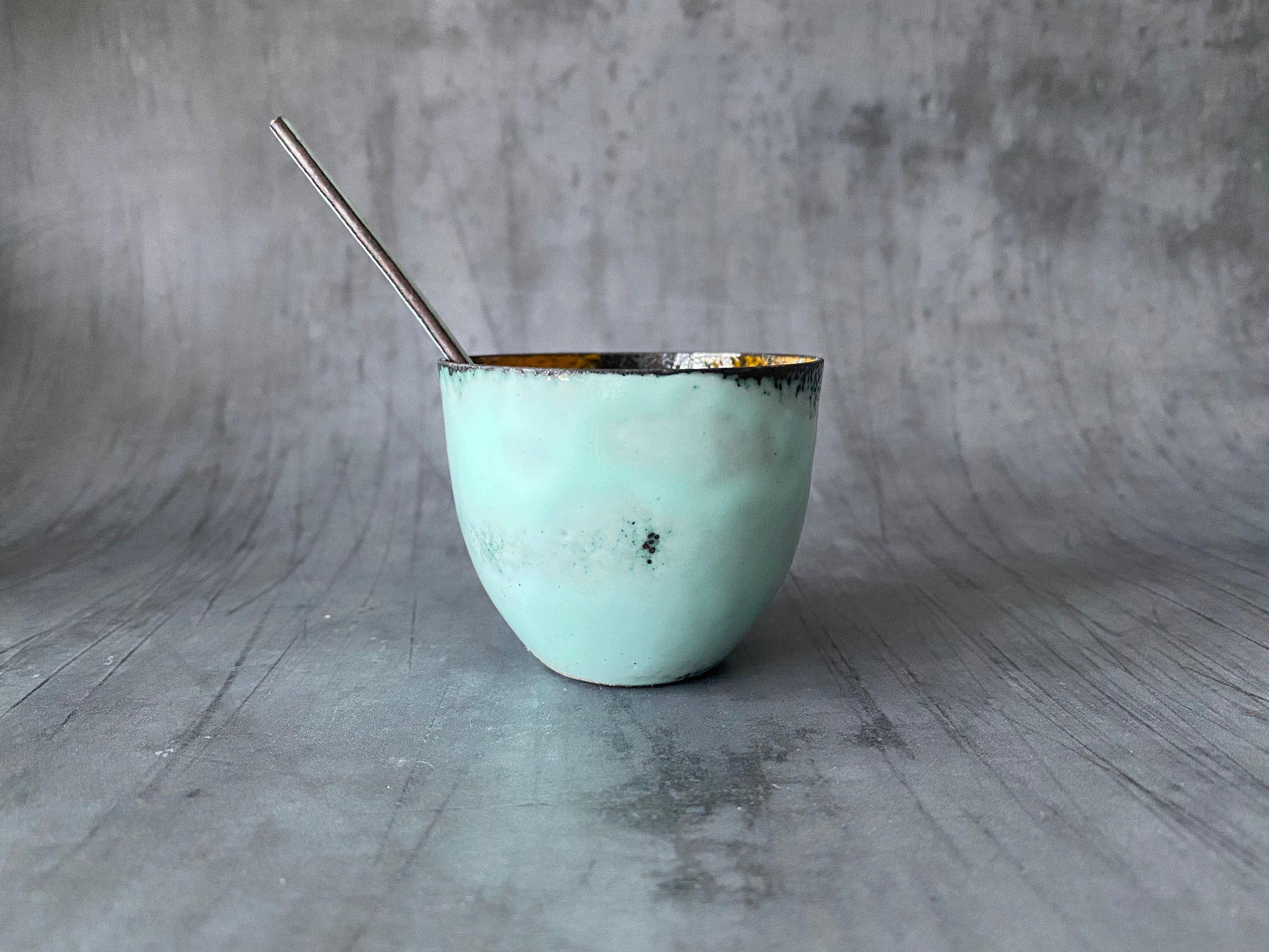 Copper bowl enamelled in turquoise blue - MaisyPlum