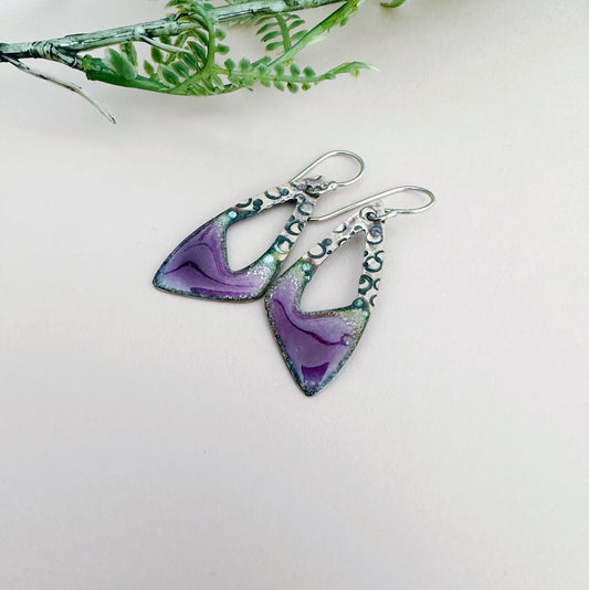 Irregular Triangle Earrings - Purple - MaisyPlum
