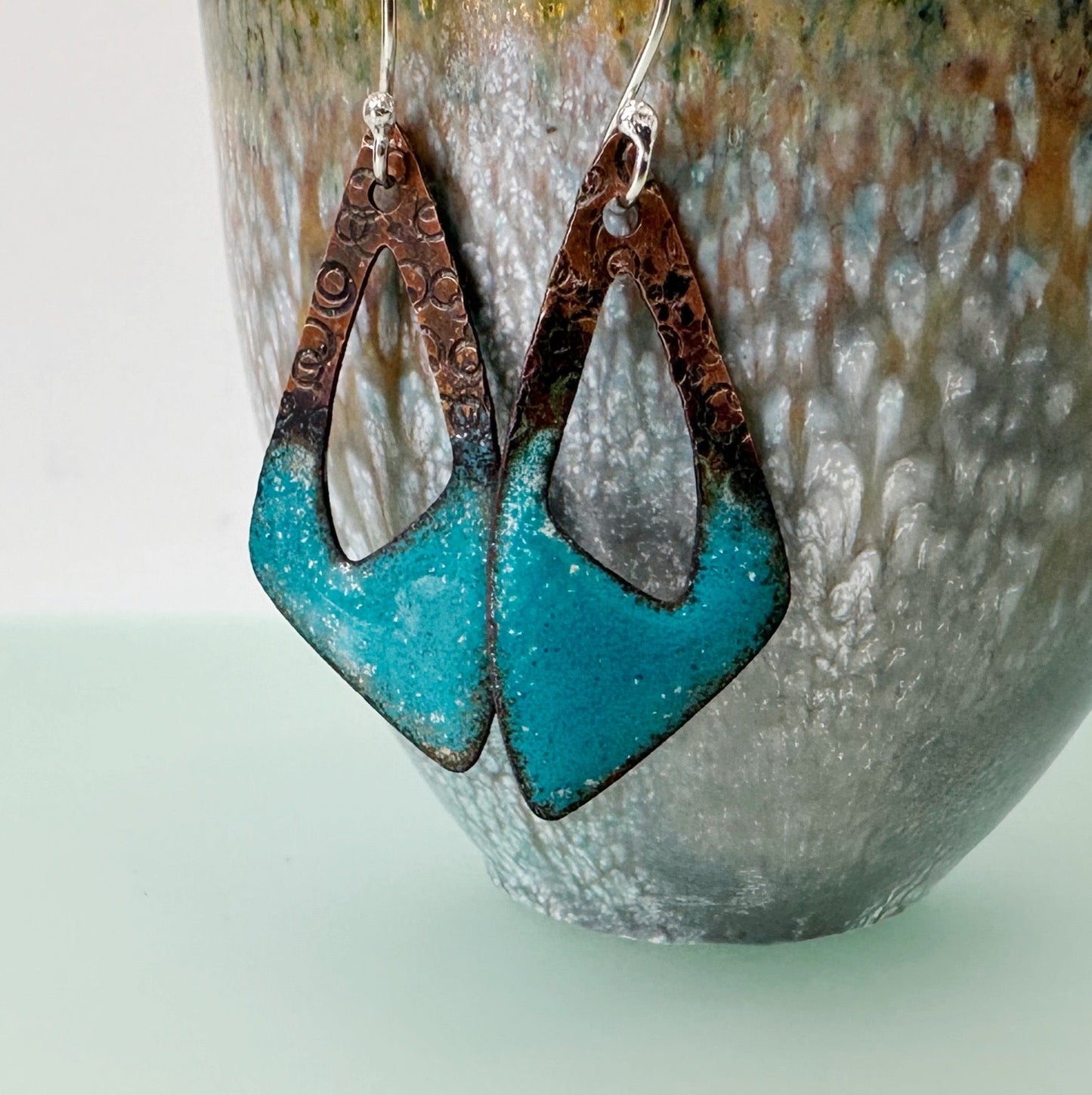 Irregular Triangle Earrings - Teal - MaisyPlum