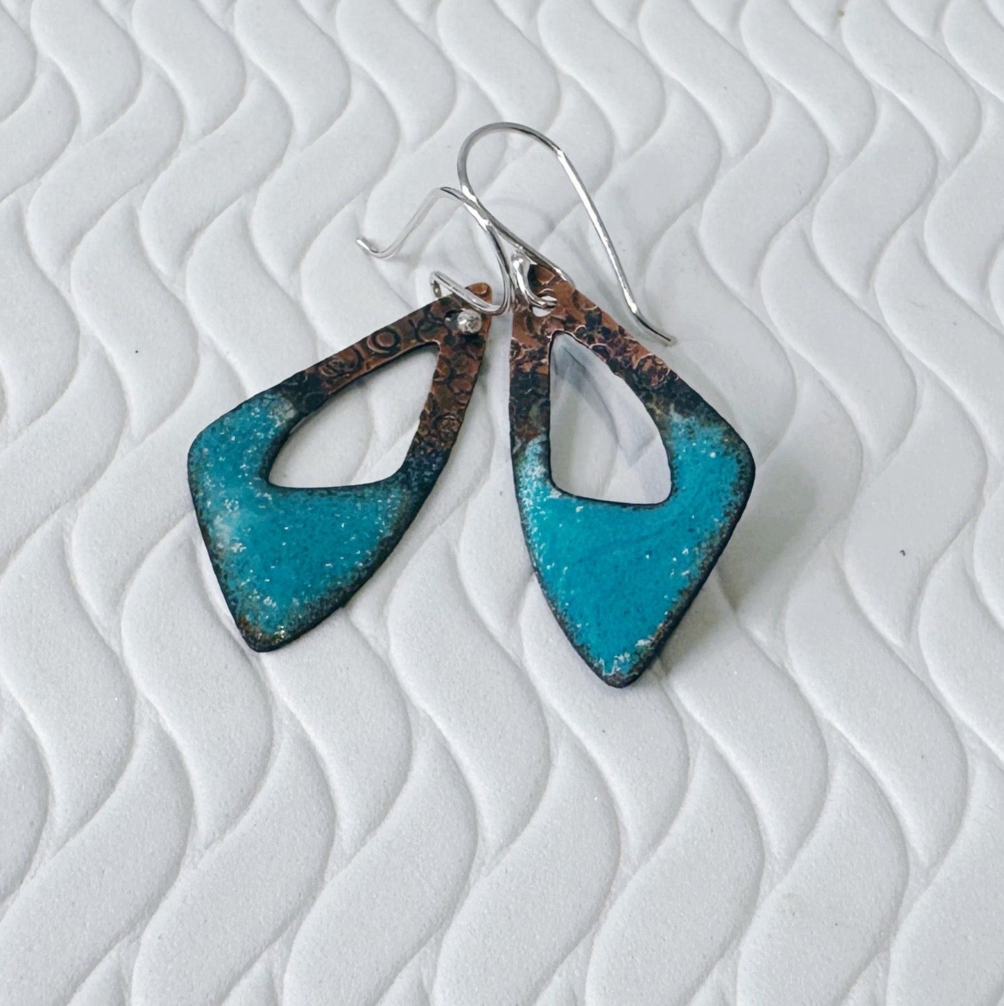 Irregular Triangle Earrings - Teal - MaisyPlum