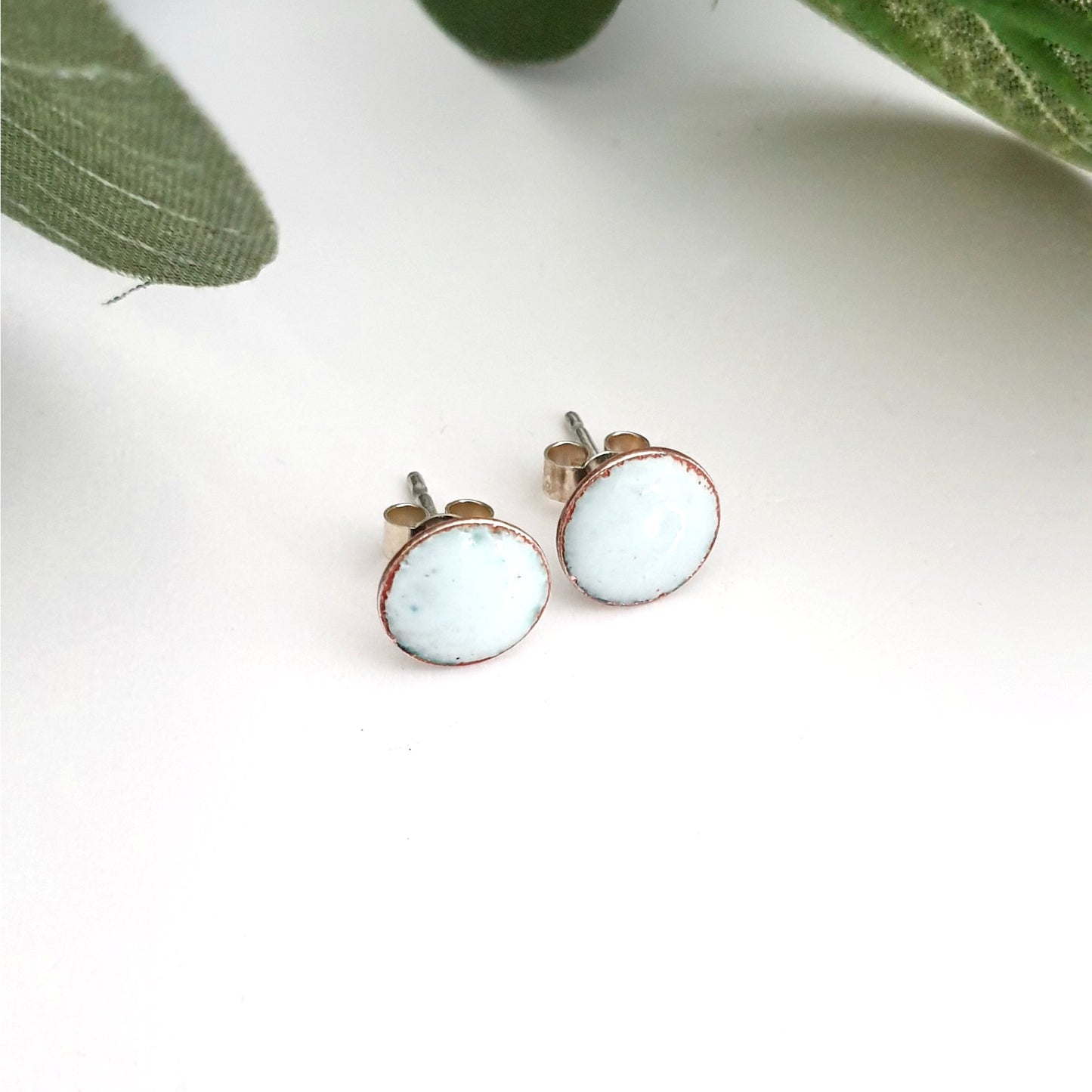 Itty Bitty Copper Enamel Stud Earrings - MaisyPlum