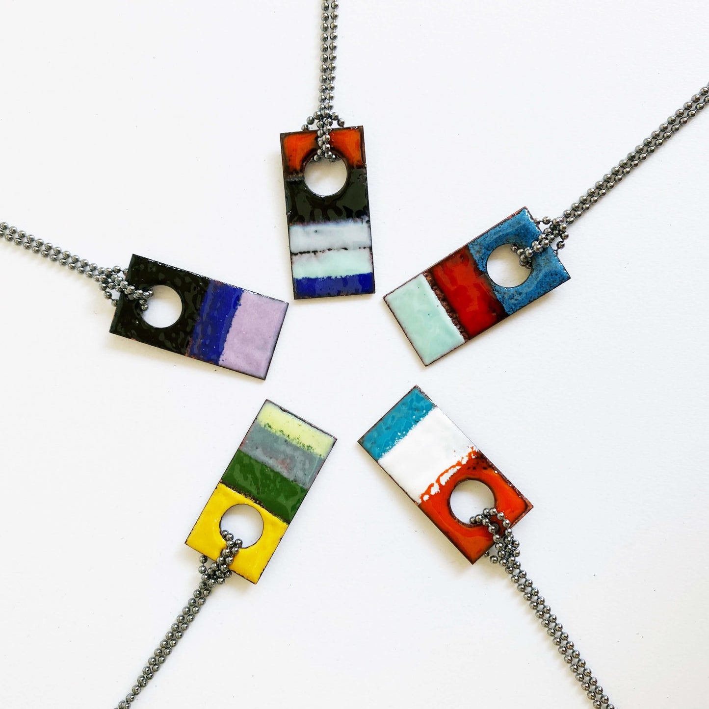 Stripy Enamel Pendant - MaisyPlum