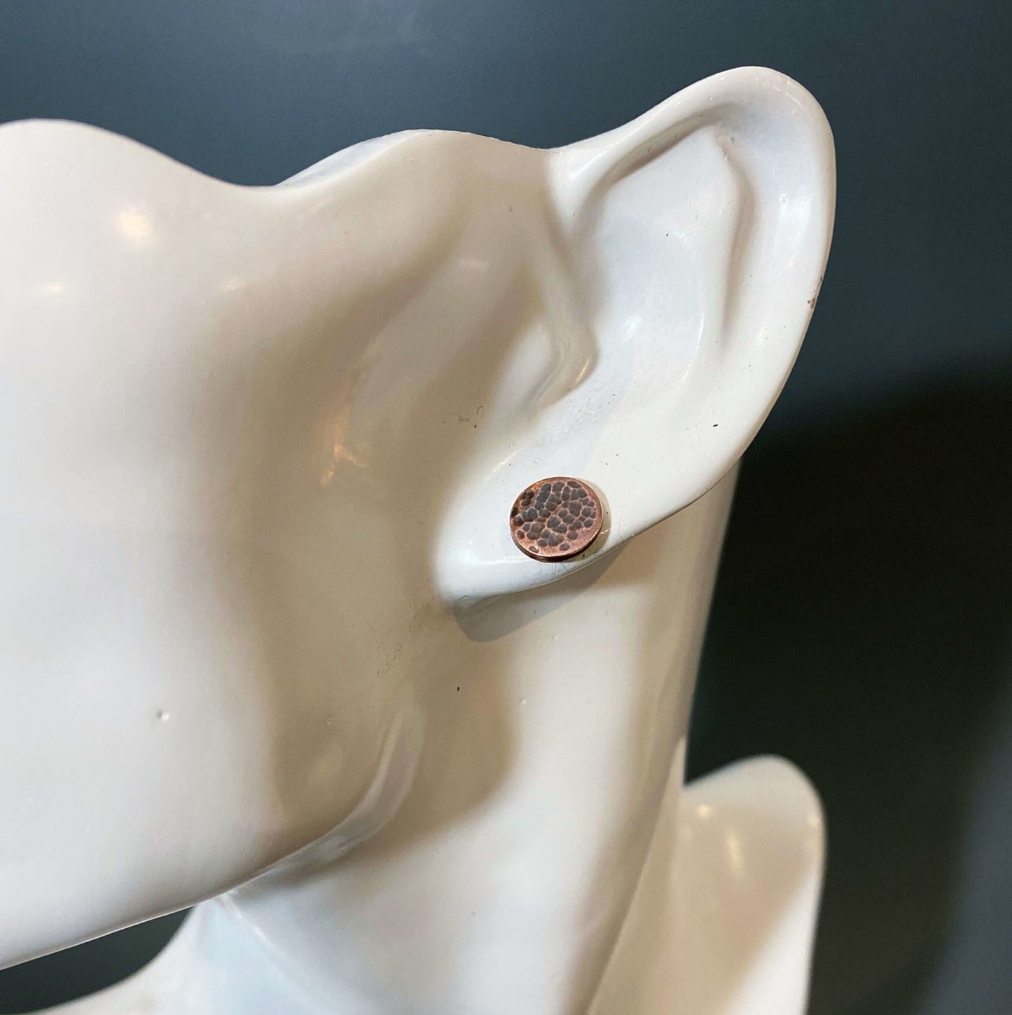 Textured Copper Disc Stud Earrings - MaisyPlum