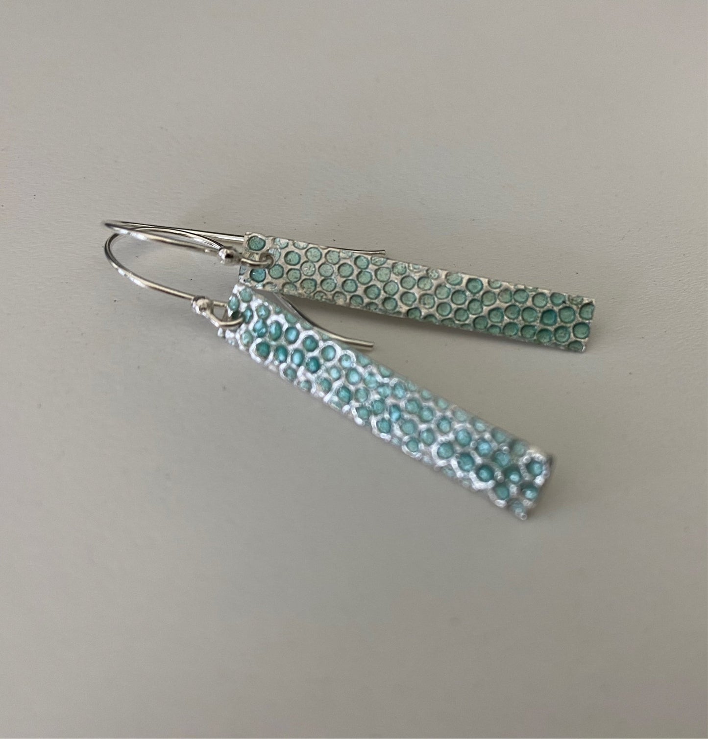 Textured Silver Bar Earrings - MaisyPlum