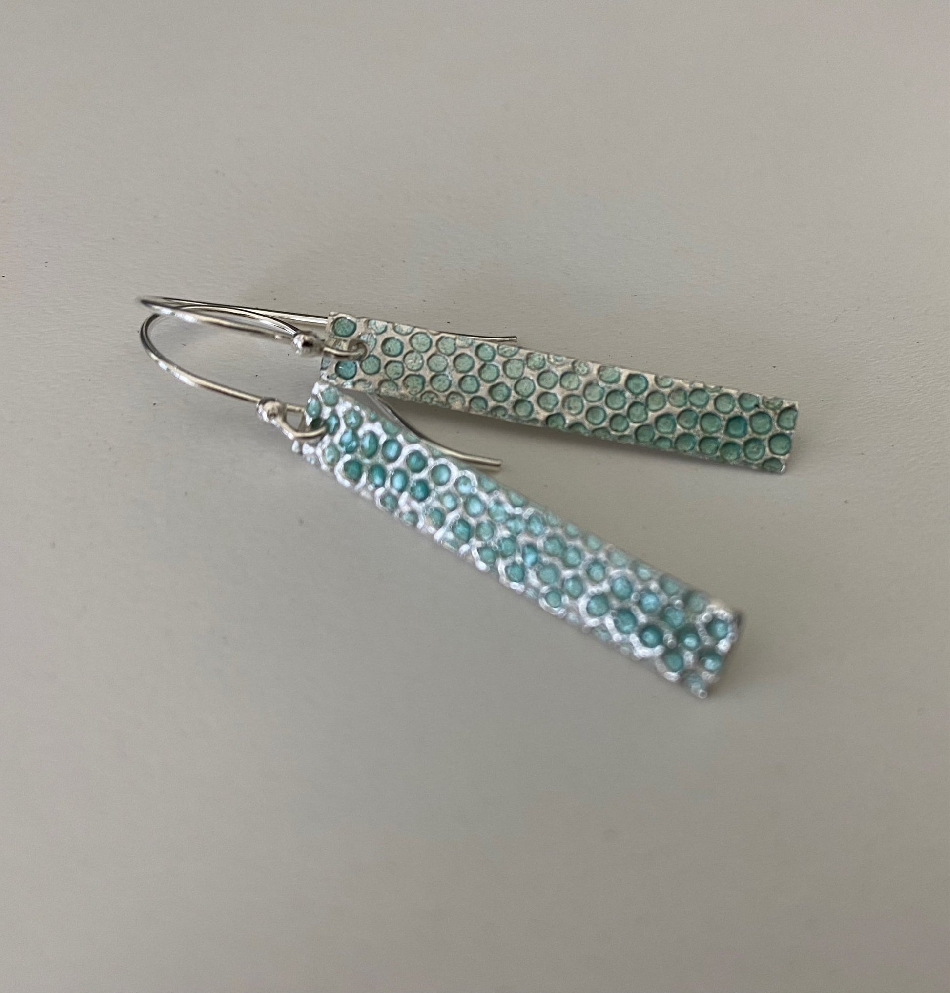 Textured Silver Bar Earrings - MaisyPlum