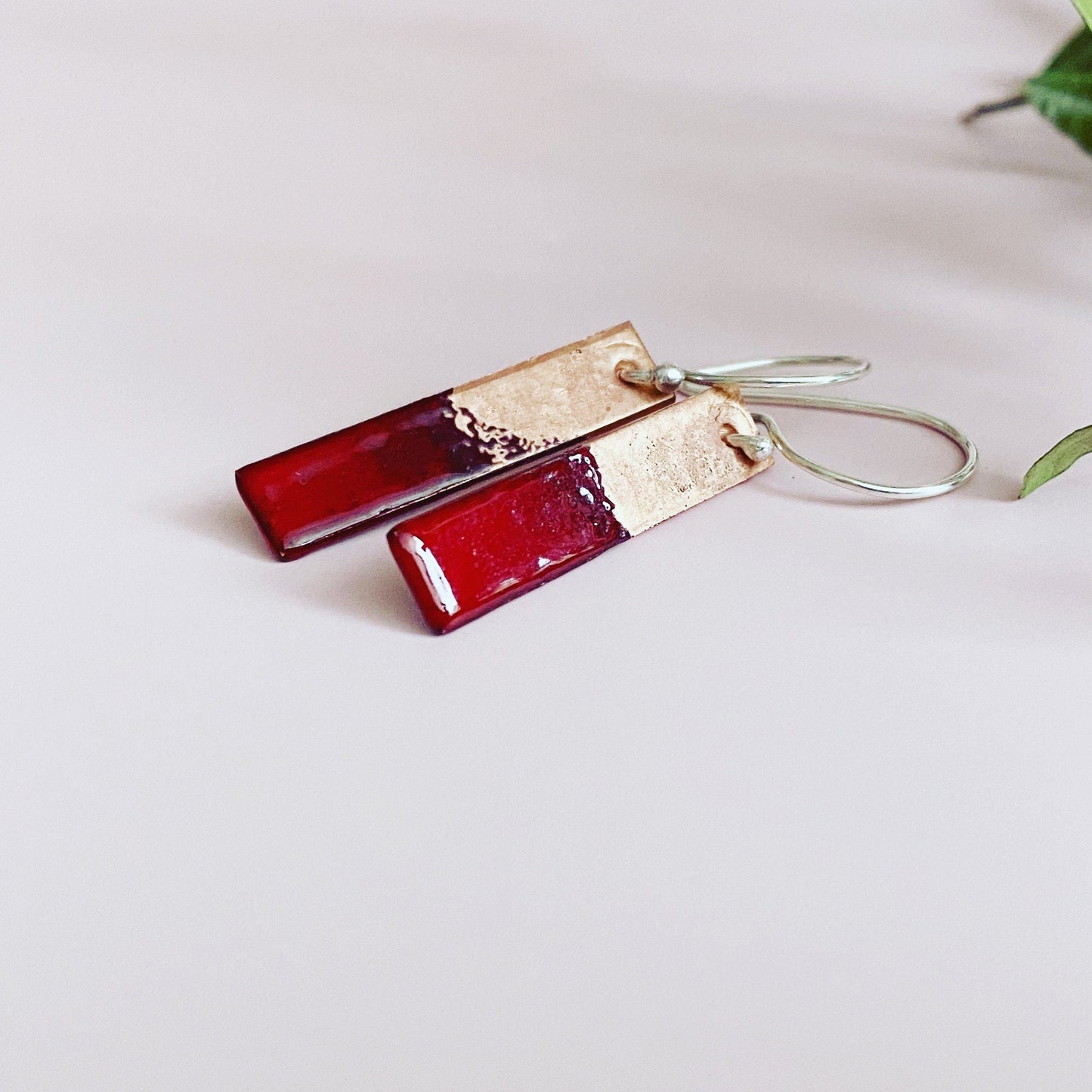 Two Tone Enamel Drop Earrings - MaisyPlum