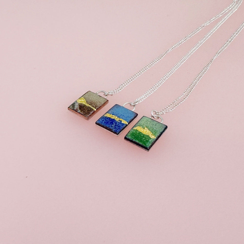 Abstract Rectangle Enamel Pendant - MaisyPlum