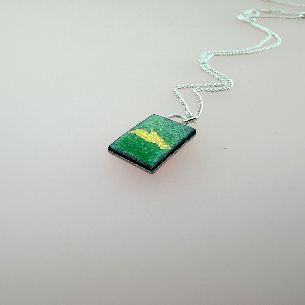 Abstract Rectangle Enamel Pendant - MaisyPlum