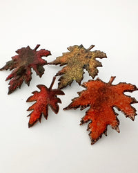Autumn Leaf Enamel Brooch Pin - Fall Fashion Accessory - MaisyPlum