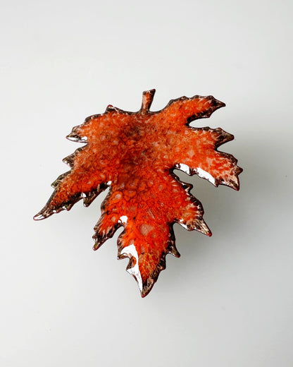 Autumn Leaf Enamel Brooch Pin - Fall Fashion Accessory - MaisyPlum