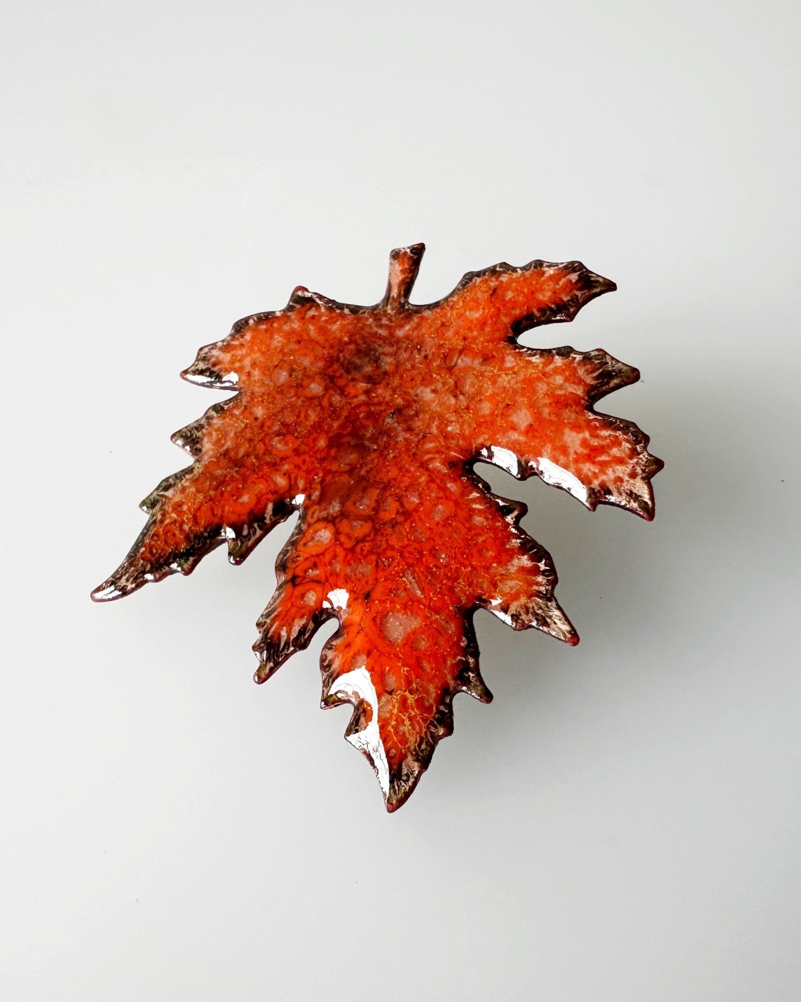 Autumn Leaf Enamel Brooch Pin - Fall Fashion Accessory - MaisyPlum