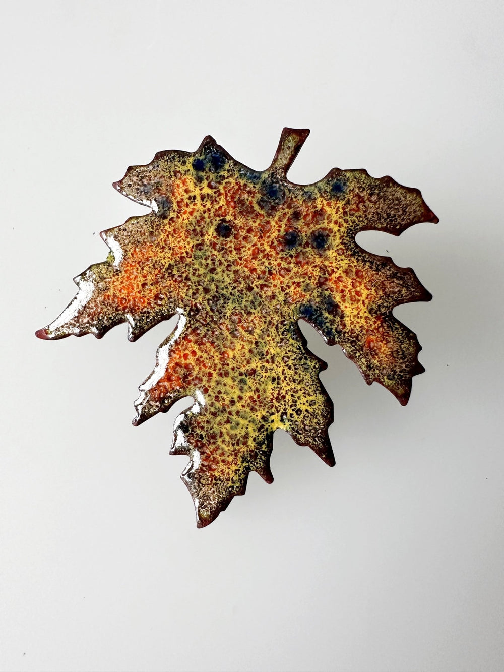 Autumn Leaf Enamel Brooch Pin - Fall Fashion Accessory - MaisyPlum