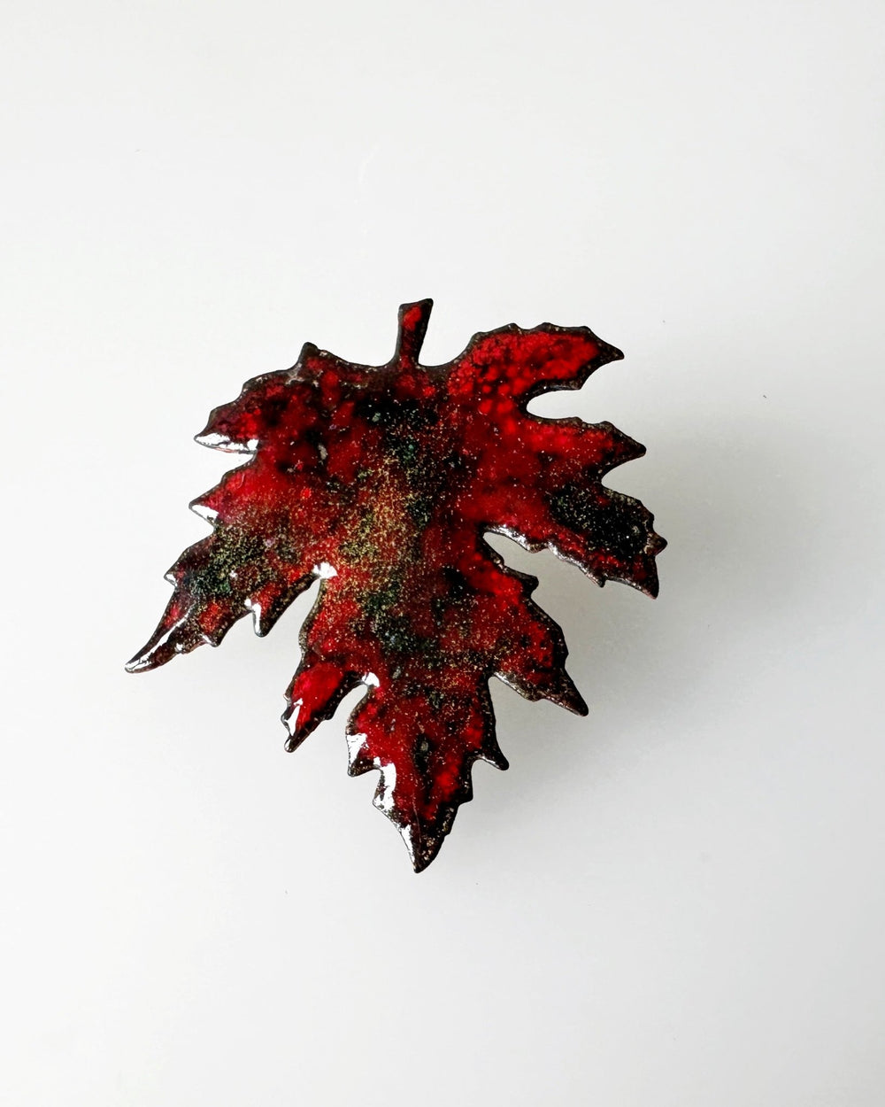 Autumn Leaf Enamel Brooch Pin - Fall Fashion Accessory - MaisyPlum