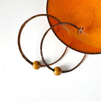 Copper Hoops with Enamel Bead - MaisyPlum