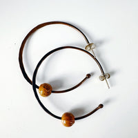 Copper Hoops with Enamel Bead - MaisyPlum