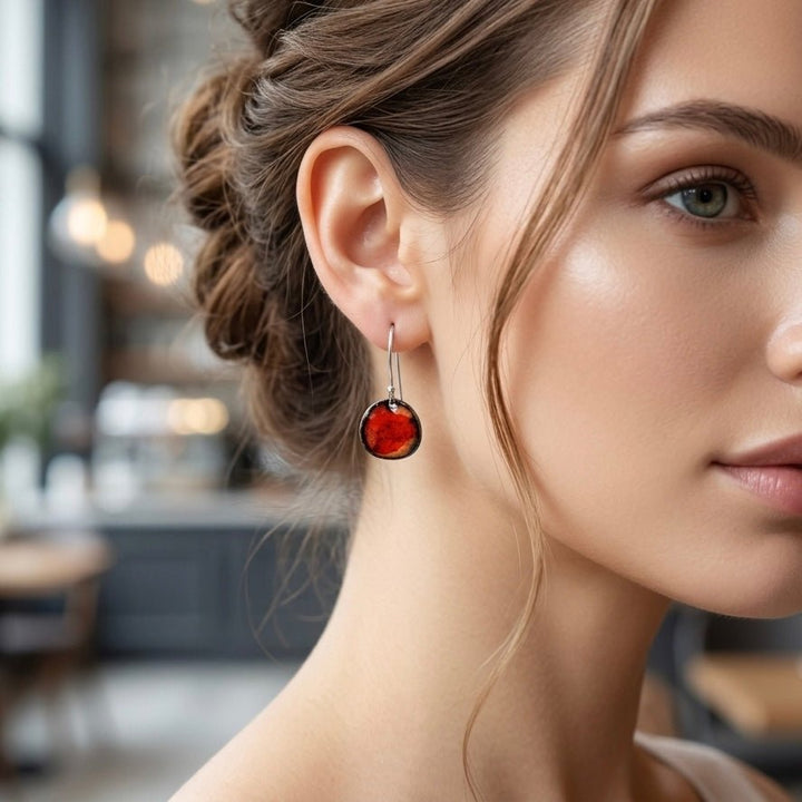 Curved Enamel Disc Earrings - MaisyPlum
