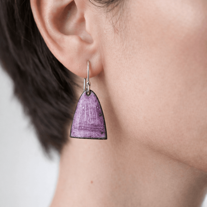 Enamel Arch Earrings - Pink - MaisyPlum