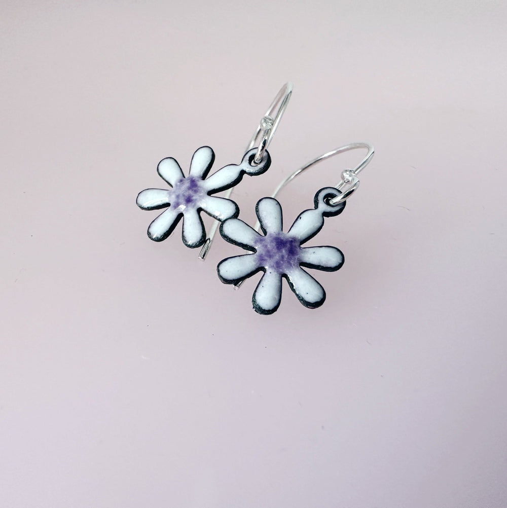 Purple Enamel Daisy Earrings: Blooms Collection - MaisyPlum