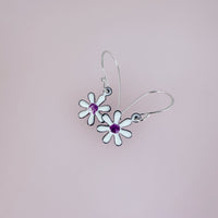Raspberry Pink Enamel Daisy Earrings: Blooms Collection - MaisyPlum