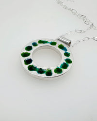 Evergreen Mosaic Enamel Sterling Silver Pendant - MaisyPlum