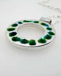 Evergreen Mosaic Enamel Sterling Silver Pendant - MaisyPlum
