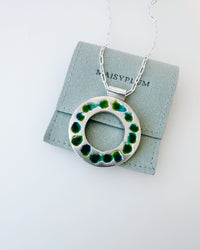 Evergreen Mosaic Enamel Sterling Silver Pendant - MaisyPlum