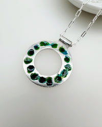 Evergreen Mosaic Enamel Sterling Silver Pendant - MaisyPlum