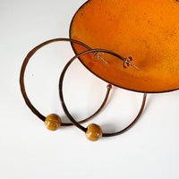 Copper Hoops with Enamel Bead - MaisyPlum