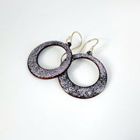 Hand Painted Pink Enamel Hoop Earrings - MaisyPlum