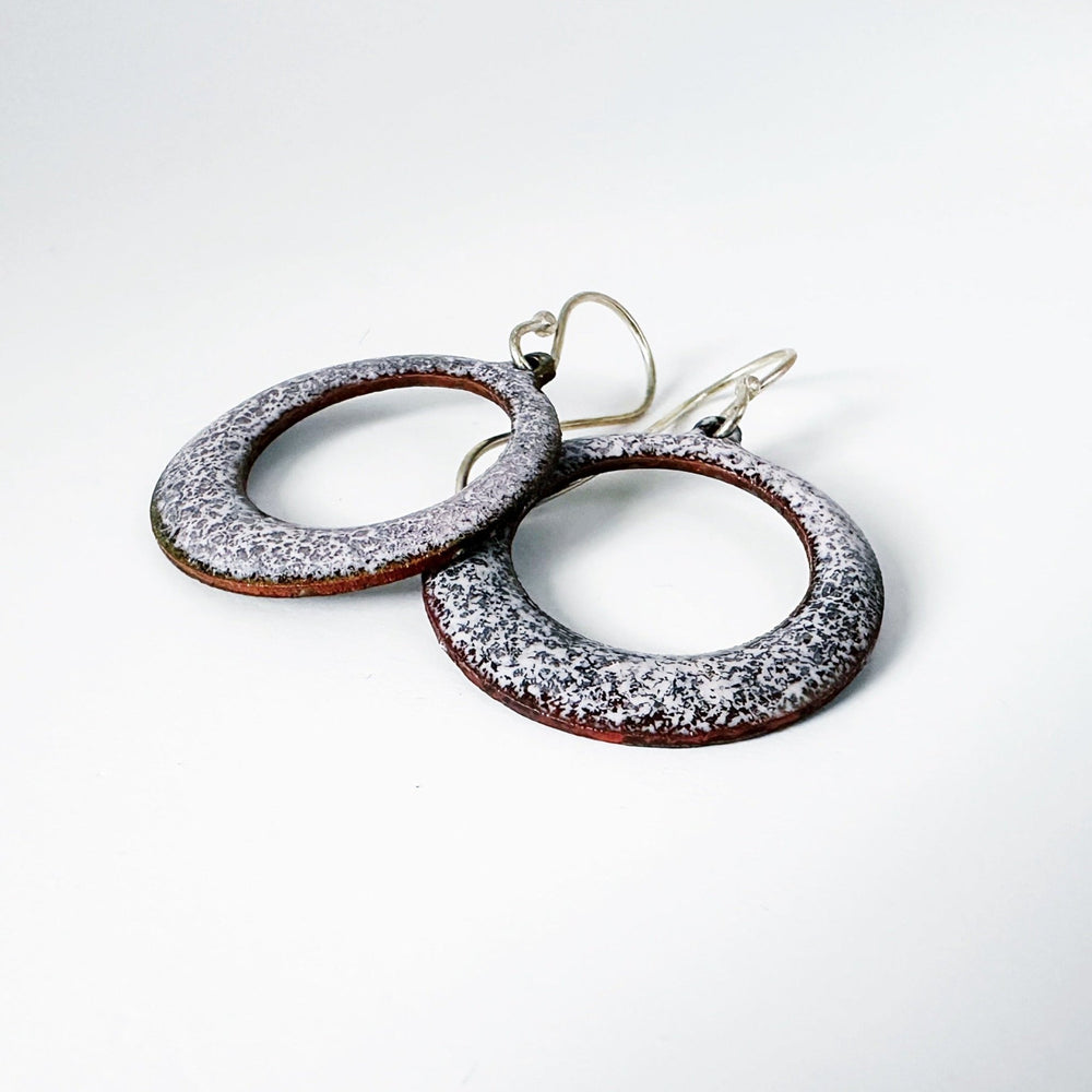 Hand Painted Pink Enamel Hoop Earrings - MaisyPlum