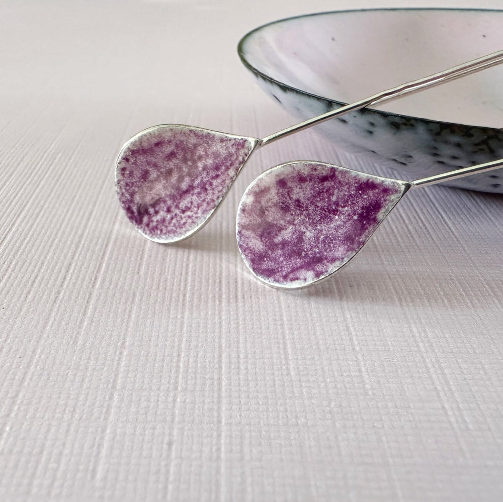 Sterling Silver Enamel Teardrop Earrings - MaisyPlum