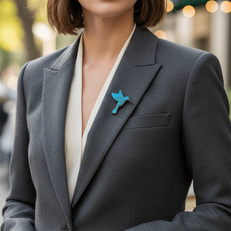 Humming Bird Enamel Brooch Pin - MaisyPlum