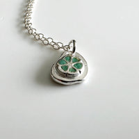 Irregular Pinwheel Silver Enamel Pendant - MaisyPlum