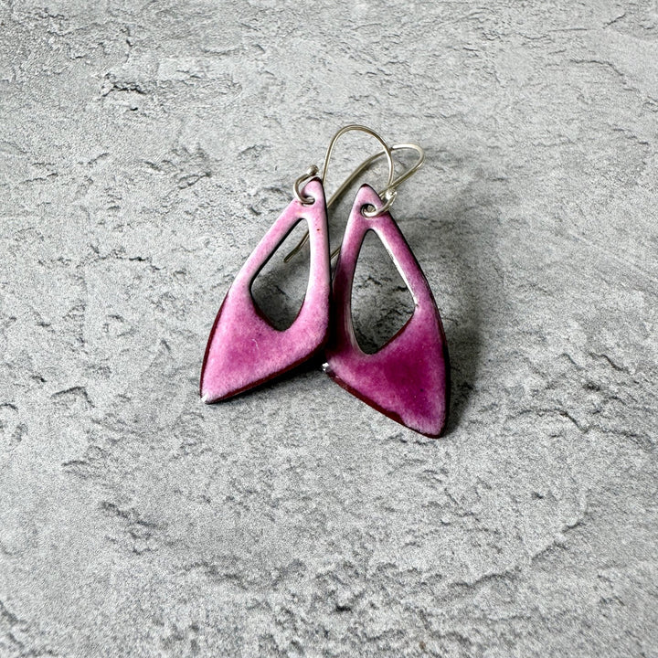 Irregular Triangle Earrings - Raspberry - MaisyPlum