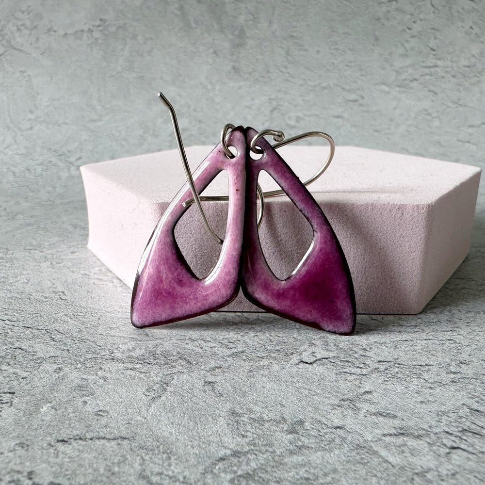 Irregular Triangle Earrings - Raspberry - MaisyPlum