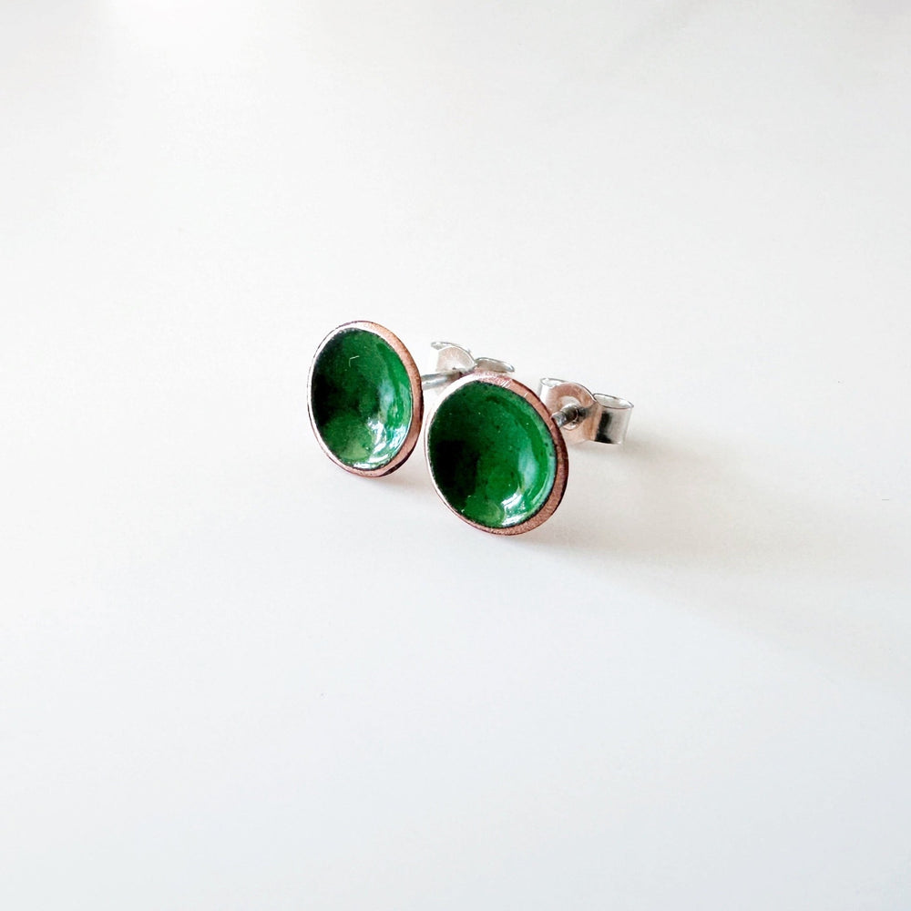 Itty Bitty Copper Enamel Bowl Stud Earrings - MaisyPlum