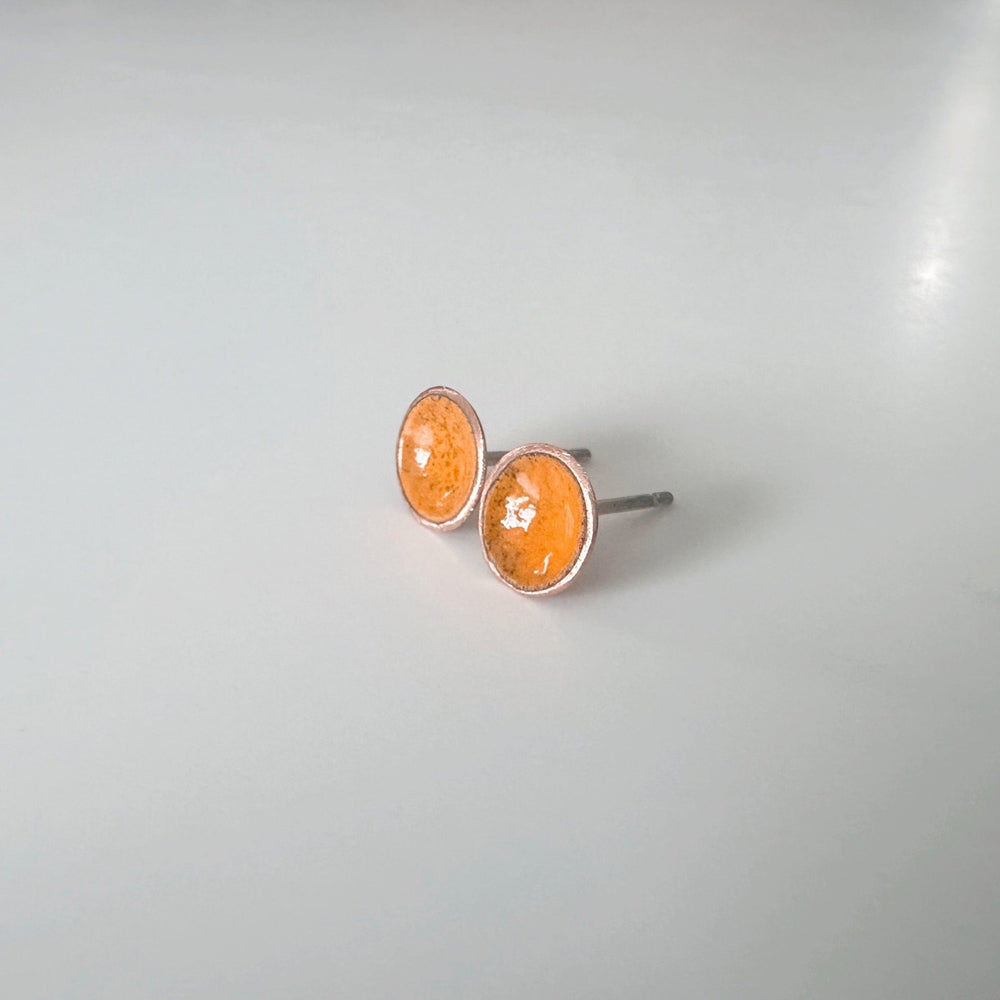 Itty Bitty Copper Enamel Bowl Stud Earrings - MaisyPlum