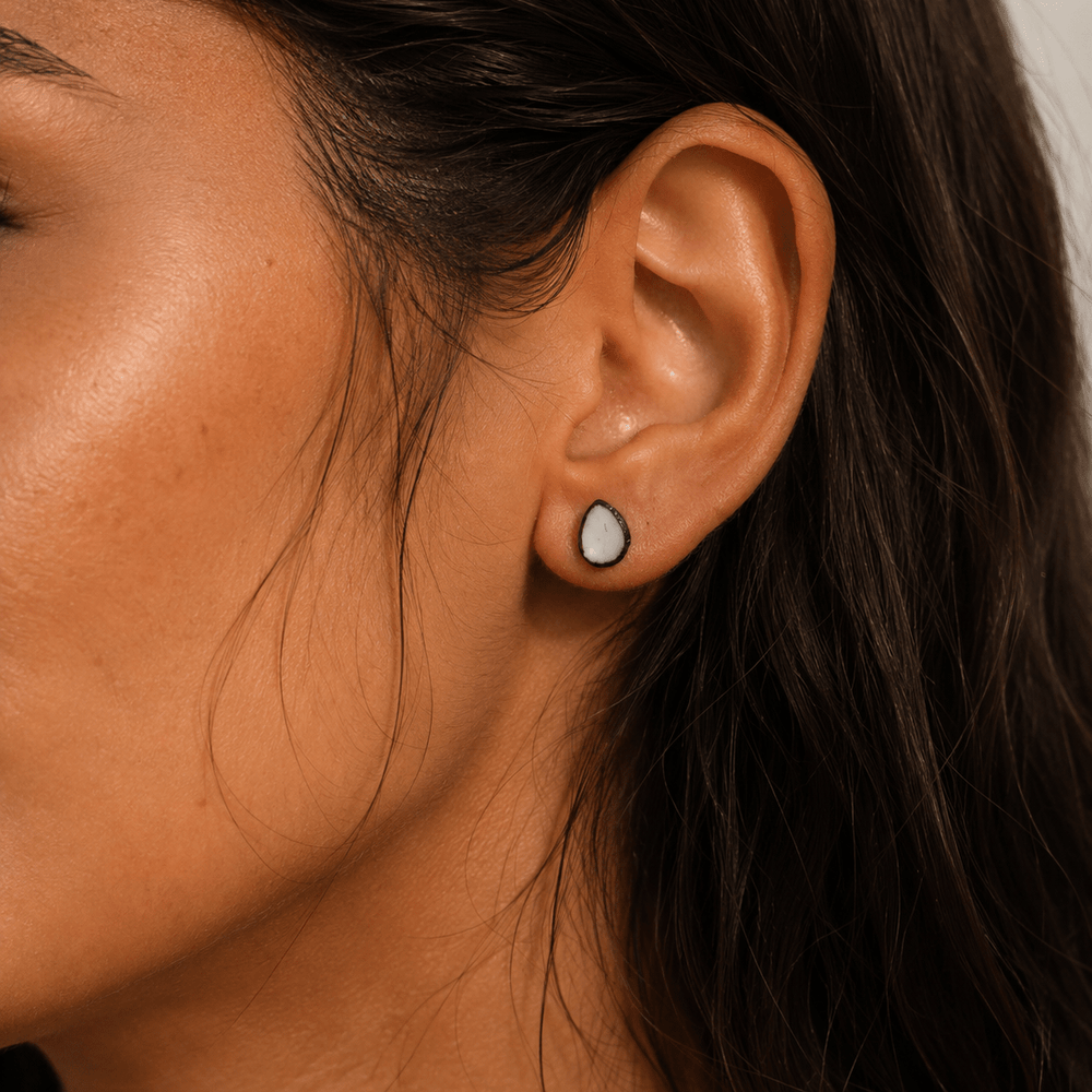 Itty Bitty Oval Copper Enamel Studs - MaisyPlum