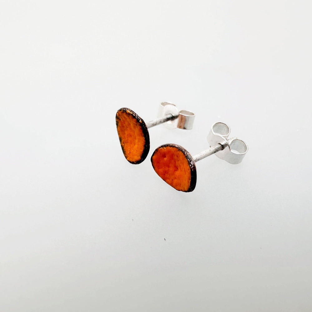 Itty Bitty Oval Copper Enamel Studs - MaisyPlum