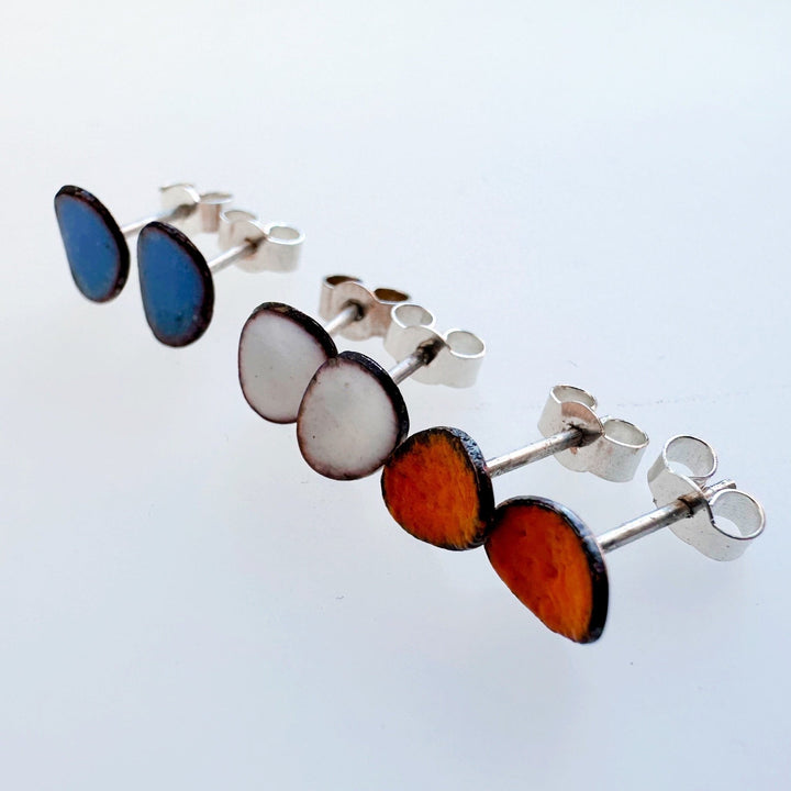 Itty Bitty Oval Copper Enamel Studs - MaisyPlum