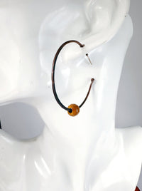 Copper Hoops with Enamel Bead - MaisyPlum