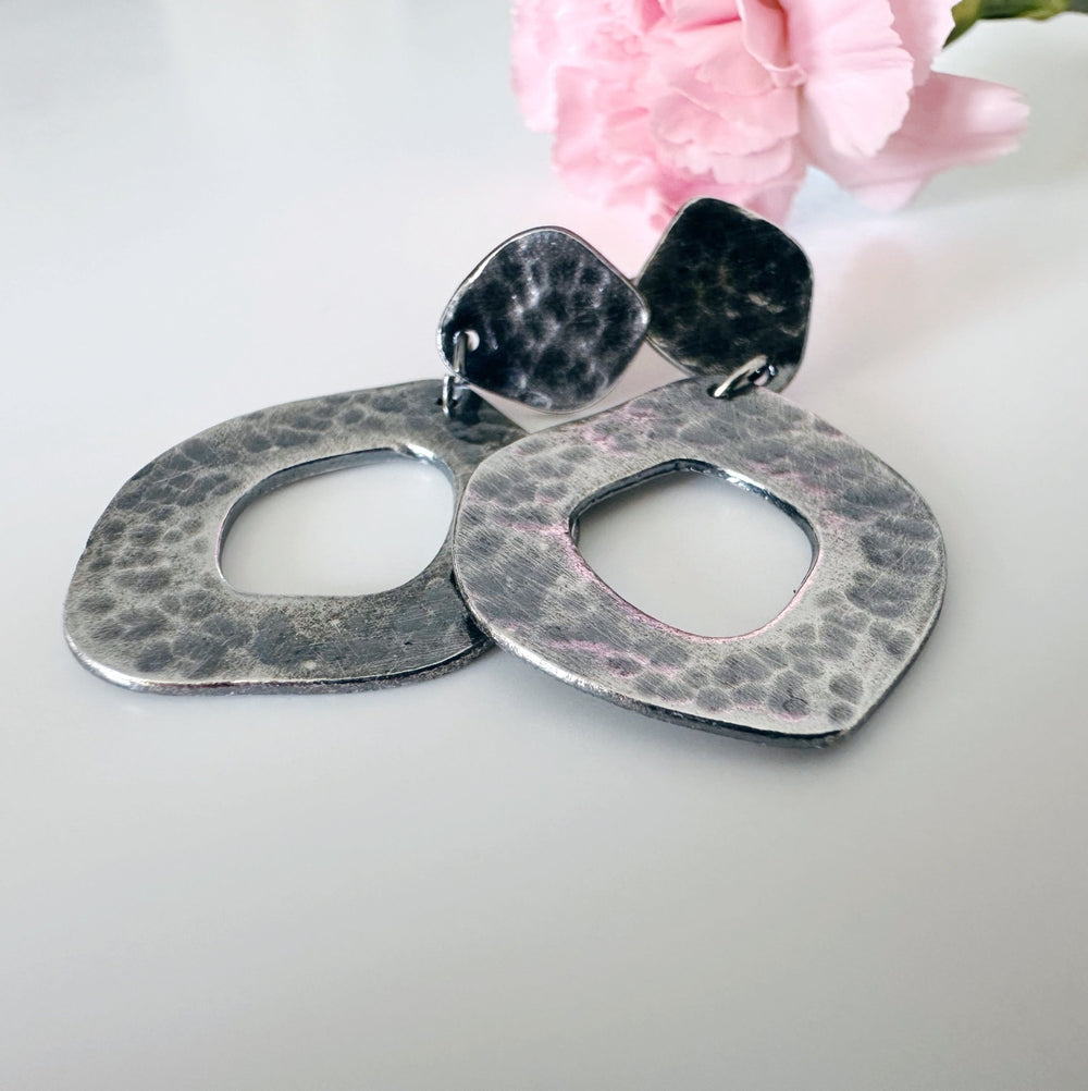 Large Oval Silver Earrings - MaisyPlum